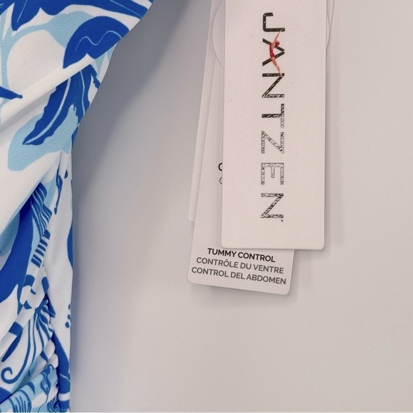 Jantzen Jolie Floral Swimsuit Tommy Control Women Size 8 One Piece Blue White - Picture 9 of 14